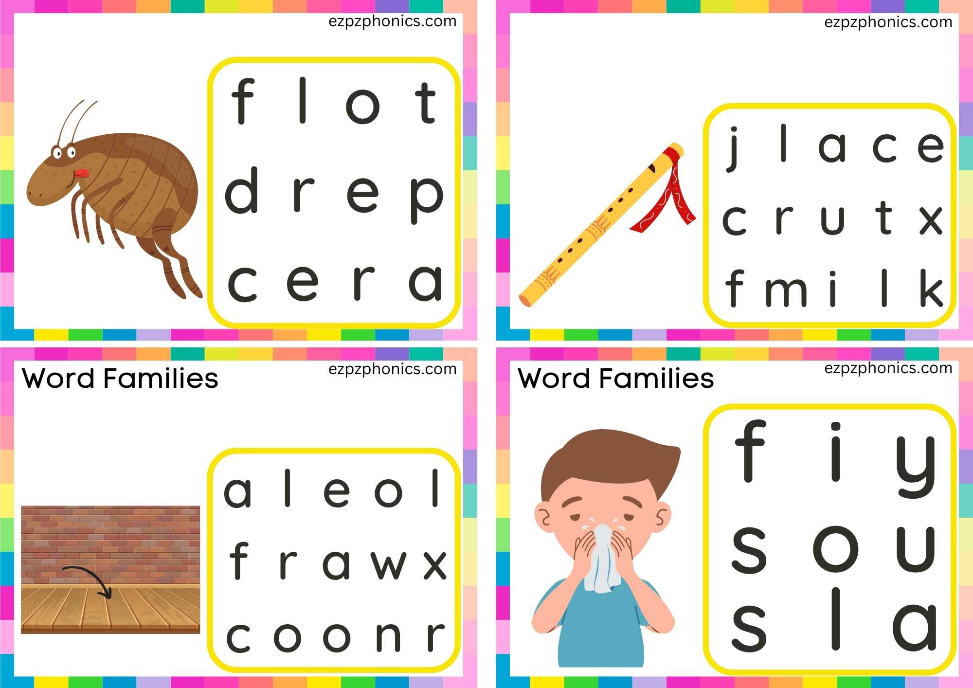 FL Beginning Blends Activity Circle The Correct Letters To Make The Words Set 2